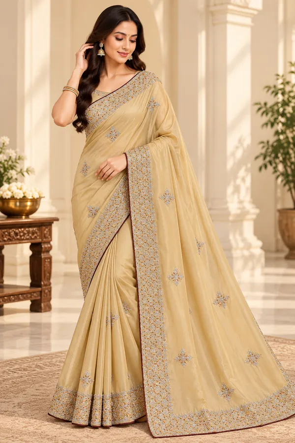 Beige_Net_Satin_Finish_Embroidered_Saree_For_Women