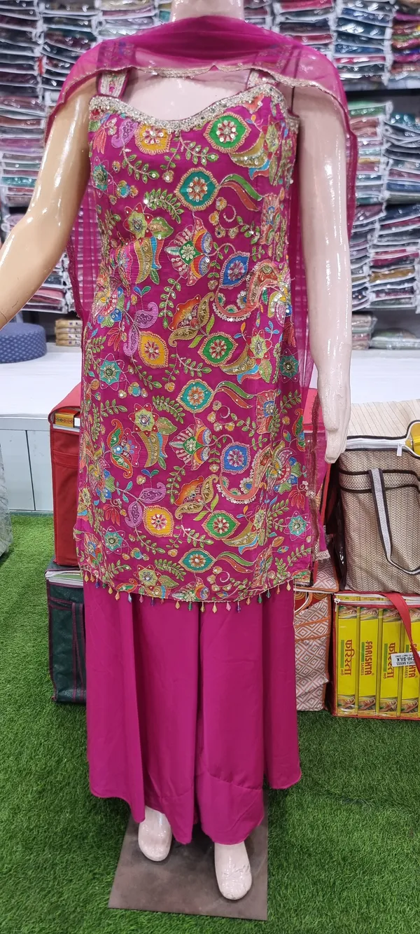 Pink_Banarsi_Embroidered_Kurta_Palazzo_Set_With_Dupatta_For_Women