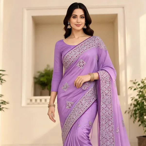 Lilac_Chiffon_Embroidered_Saree_For_Women