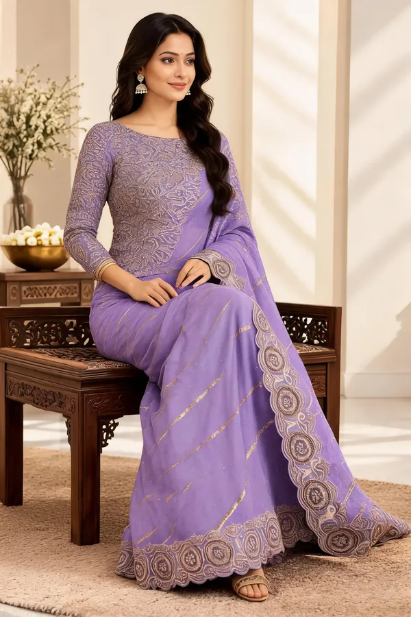 Lavender_Satin_Silk_Embroidered_Saree_For_Women