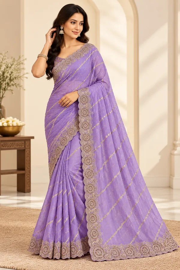Lavender_Satin_Silk_Embroidered_Saree_For_Women