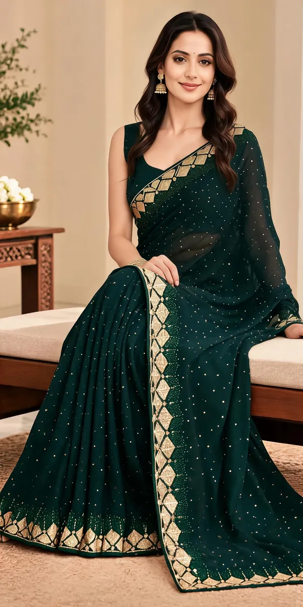 Dark_Green_Net_Embellished_Dupatta_For_Women