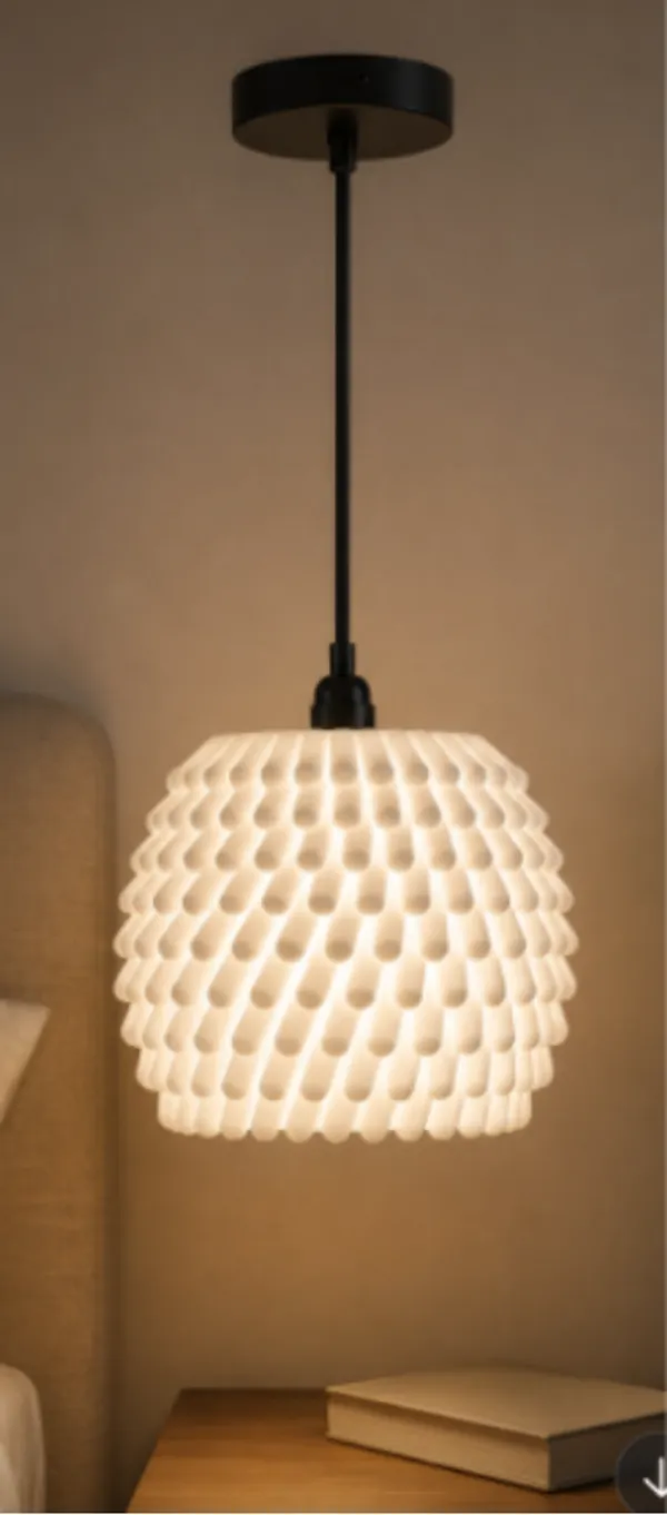 White_Modern_Textured_Pendant_Light
