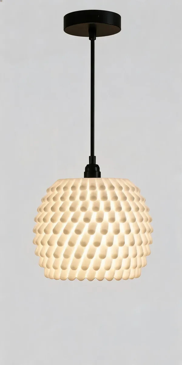 White_Modern_Textured_Pendant_Light