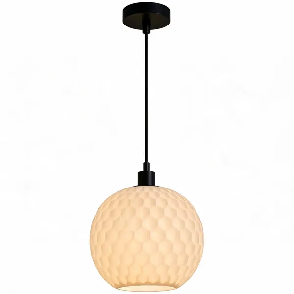White_Modern_Textured_Globe_Pendant_Light