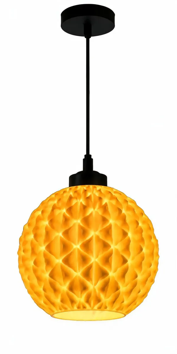 White_Modern_Textured_Globe_Pendant_Light