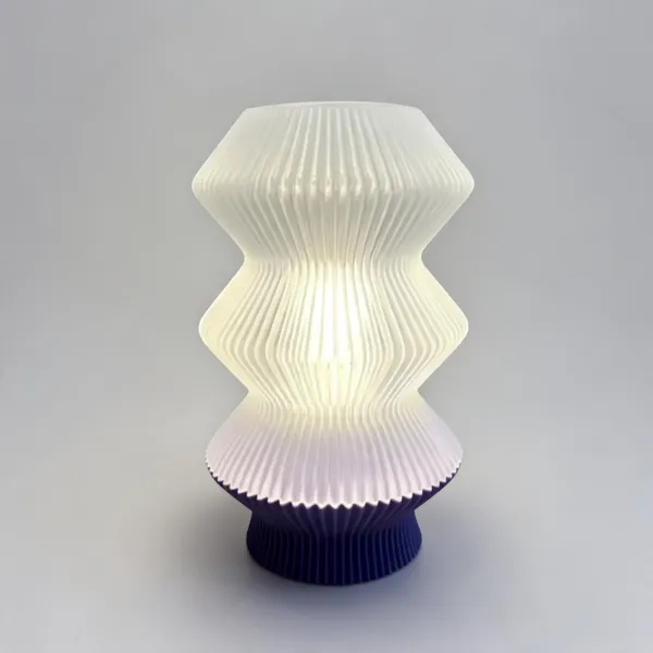 White_Modern_Pleated_Sculptural_Table_Lamp