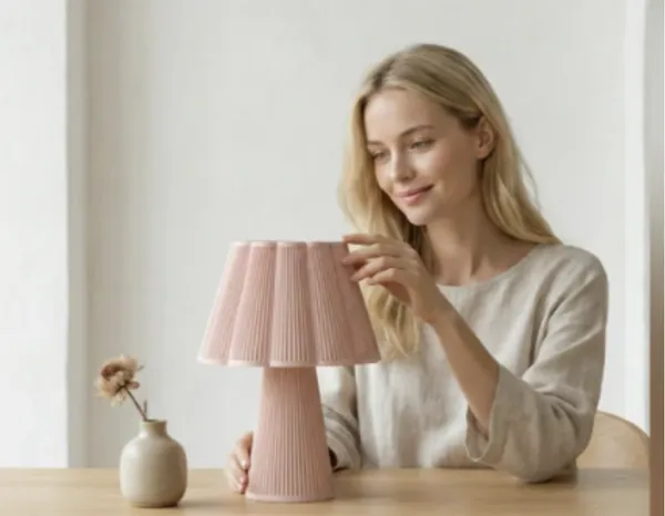 Pink_Modern_Pleated_Table_Lamp