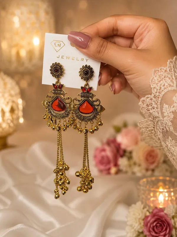 Gold_Tone_Red_Stone_Long_Jhumka_Earrings_For_Women