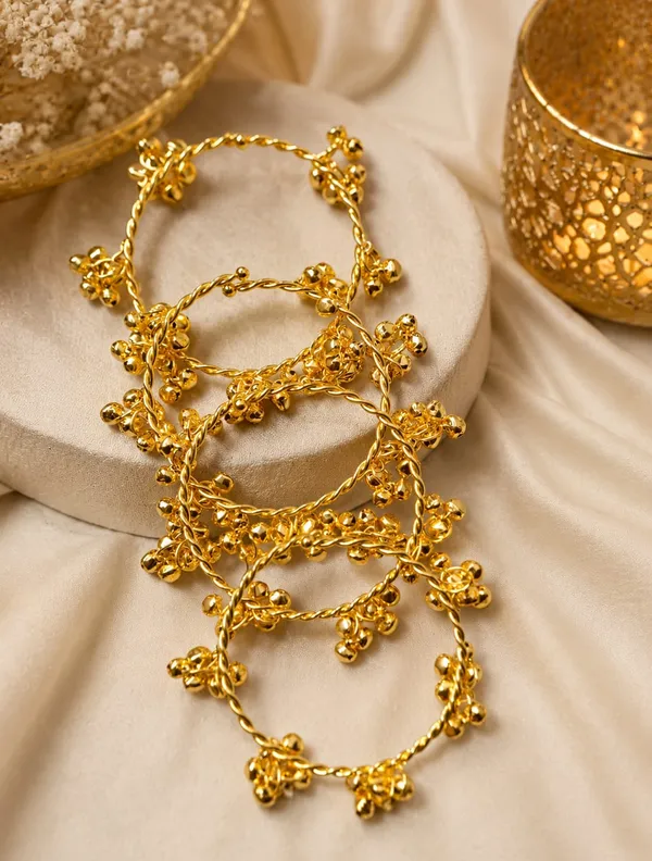 Gold_Tone_Beaded_Bangle_Set_For_Women