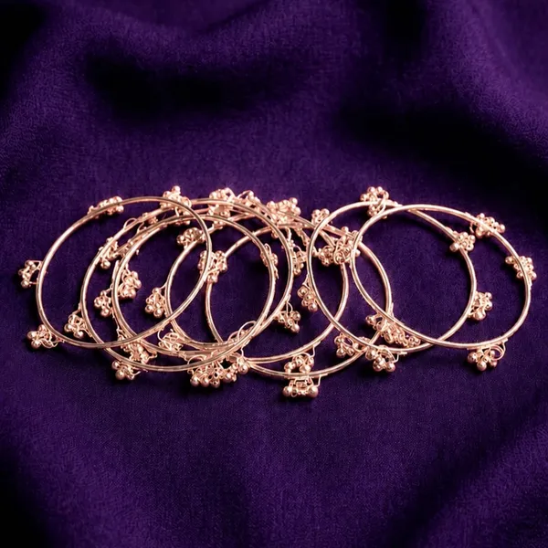 Gold_Tone_Floral_Charm_Bangle_Set_For_Women