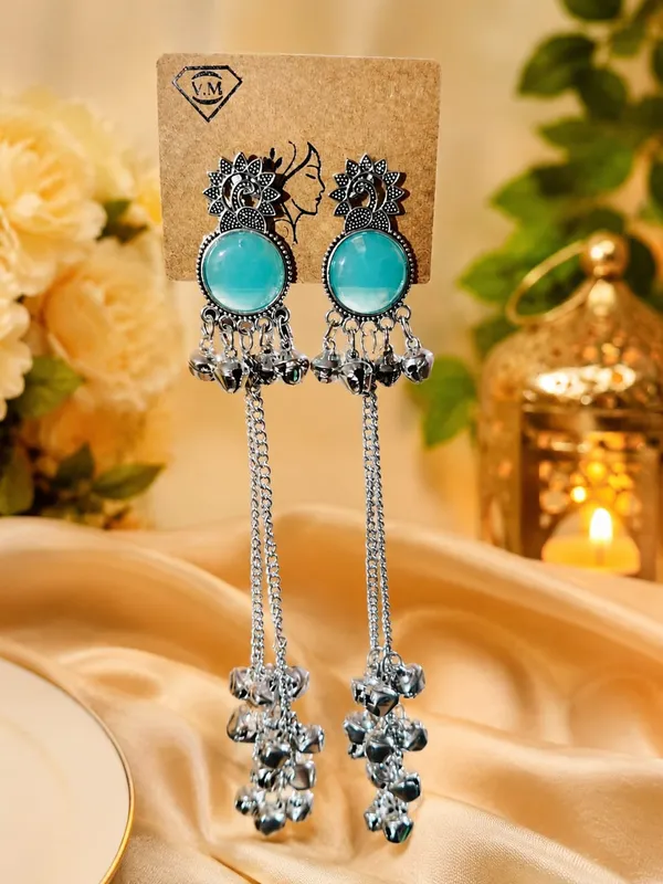 Silver_Turquoise_Long_Dangle_Earrings_For_Women