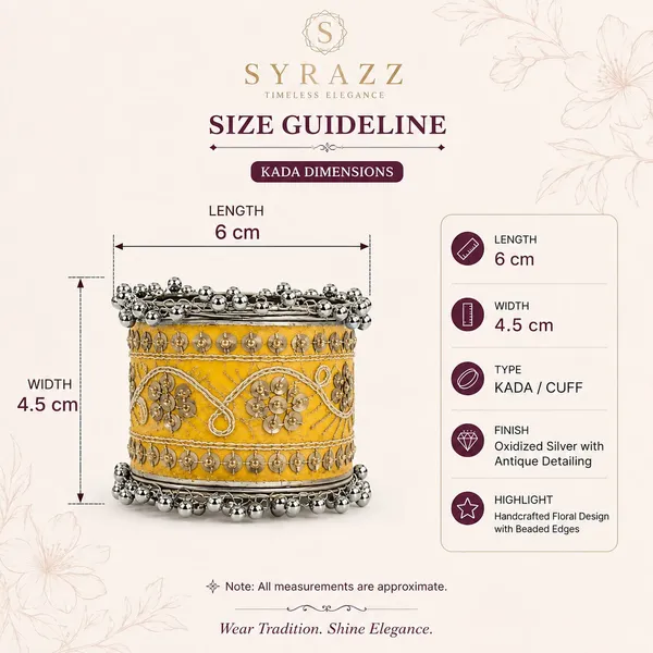 Yellow_Enamel_Floral_Oxidized_Kada_Bangles_For_Women