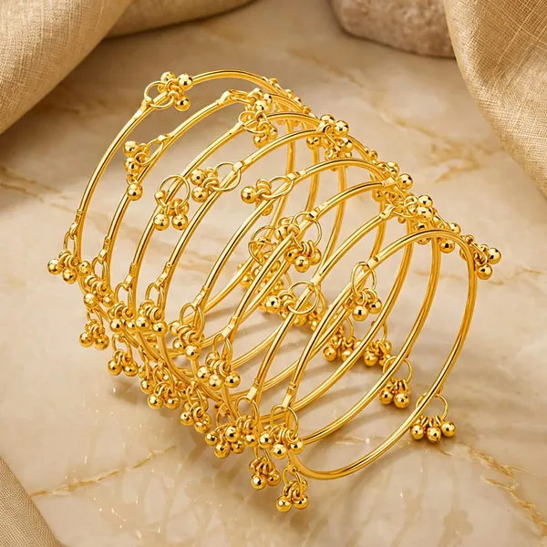 Gold_Tone_Floral_Charm_Bangles_Set_For_Women