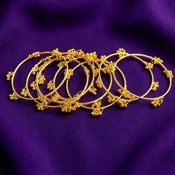 Gold_Tone_Floral_Charm_Bangles_Set_For_Women