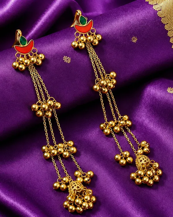 Gold_Tone_Traditional_Long_Jhumka_Earrings_For_Women