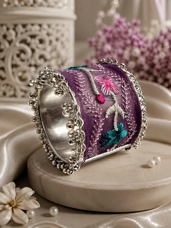 Purple_Embroidered_Fabric_Cuff_Bracelet_For_Women