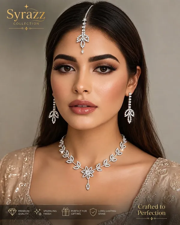 Silver_Tone_Crystal_Bridal_Jewellery_Set_For_Women