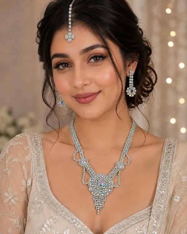 Silver_Tone_Stone_Studded_Jewellery_Set_For_Women