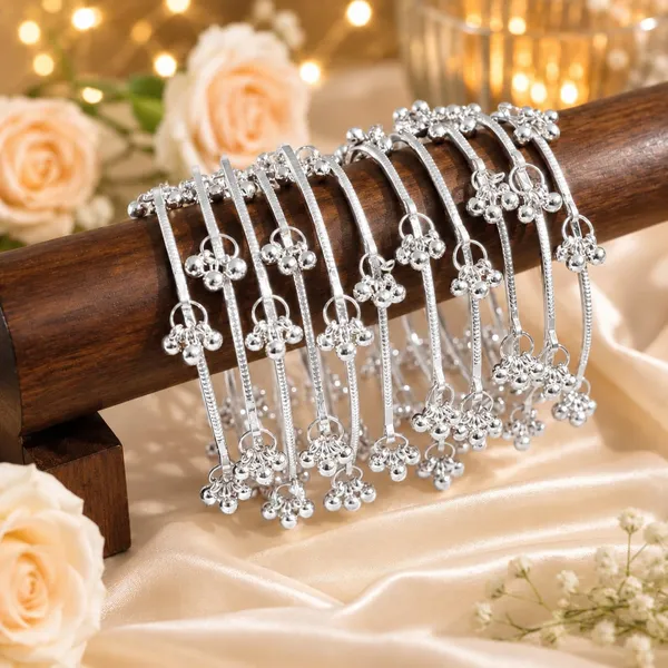 Silver_Tone_Metal_Beaded_Bangles_Set_For_Women