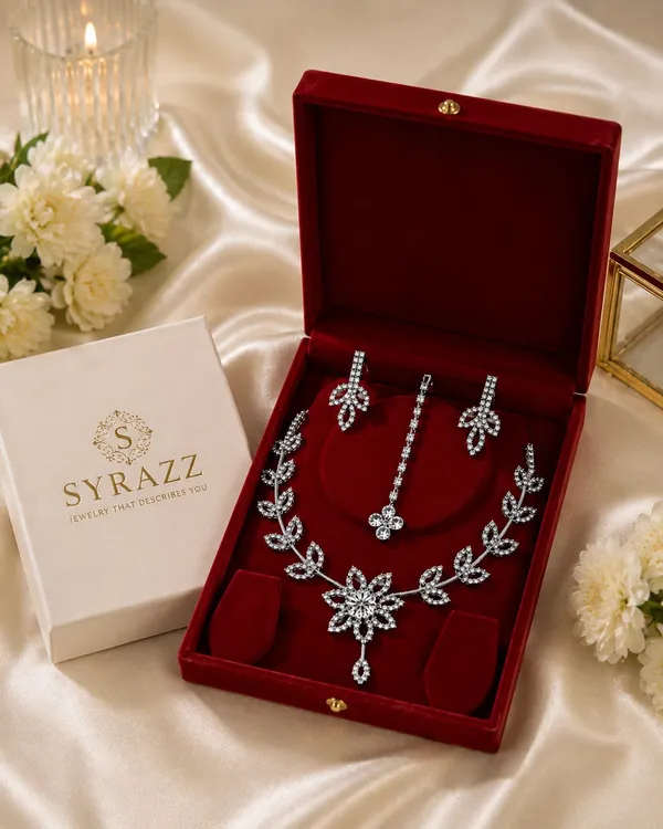 Silver_Tone_Crystal_Bridal_Jewellery_Set_For_Women