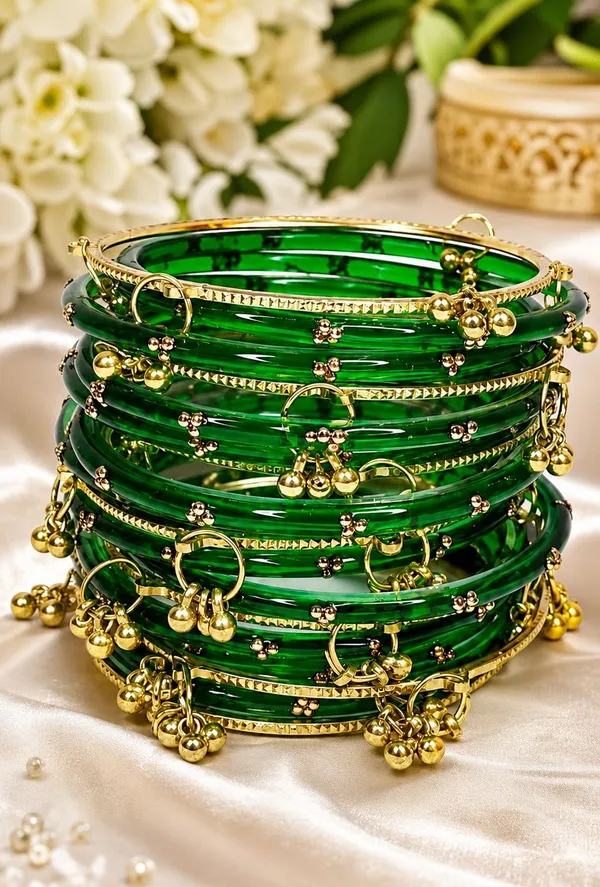Green_Glass_Embellished_Bangles_Set_For_Women