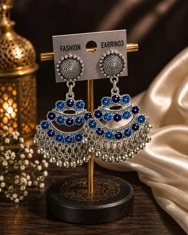 Blue_Oxidized_Chandbali_Earrings_For_Women