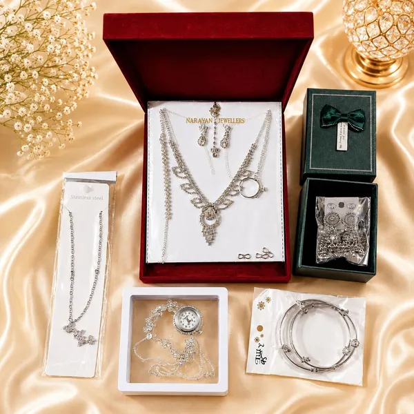 Silver_Tone_Jewellery_Gift_Set_For_Women
