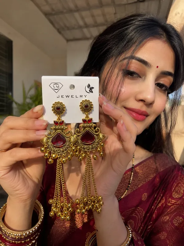Gold_Tone_Red_Stone_Long_Jhumka_Earrings_For_Women