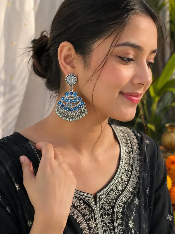 Blue_Oxidized_Chandbali_Earrings_For_Women
