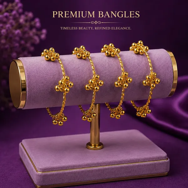 Gold_Tone_Beaded_Bangle_Set_For_Women