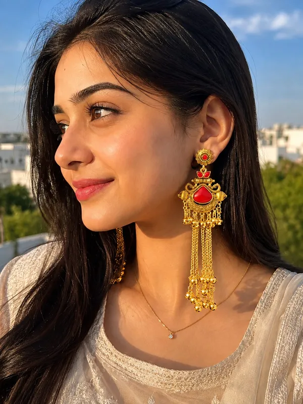 Gold_Tone_Red_Stone_Long_Jhumka_Earrings_For_Women