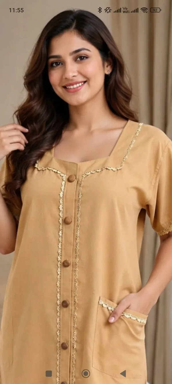 Beige_Spun_Relaxed_Fit_Button_Front_Nighty_For_Women