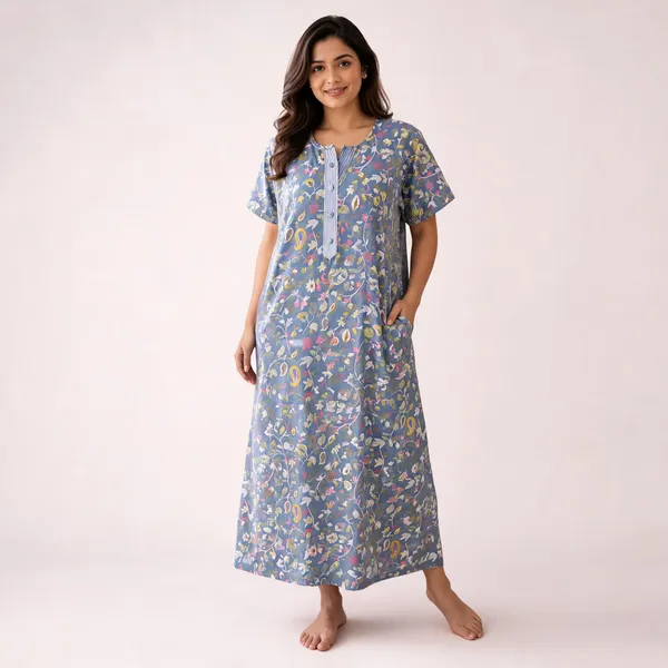 Blue_Pure_Cotton_Cambric_Floral_Print_Relaxed_Fit_Nighty_For_Women