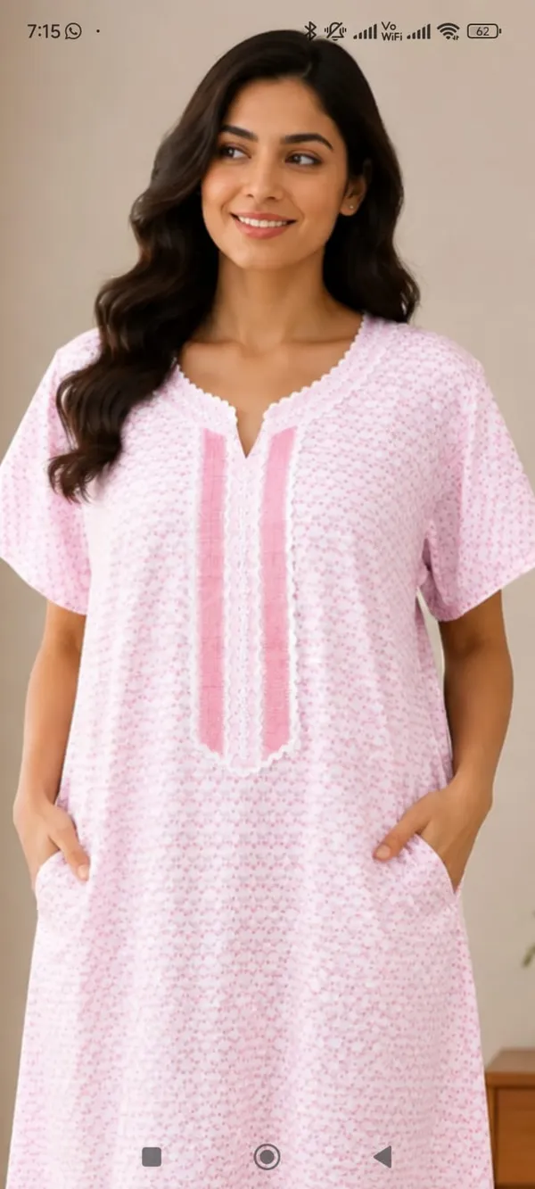 Pink_Cotton_Textured_Relaxed_Fit_Nighty_For_Women