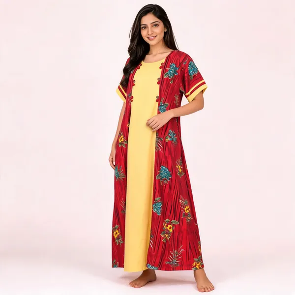 Red_Cotton_Floral_Printed_Relaxed_Fit_Nighty_For_Women