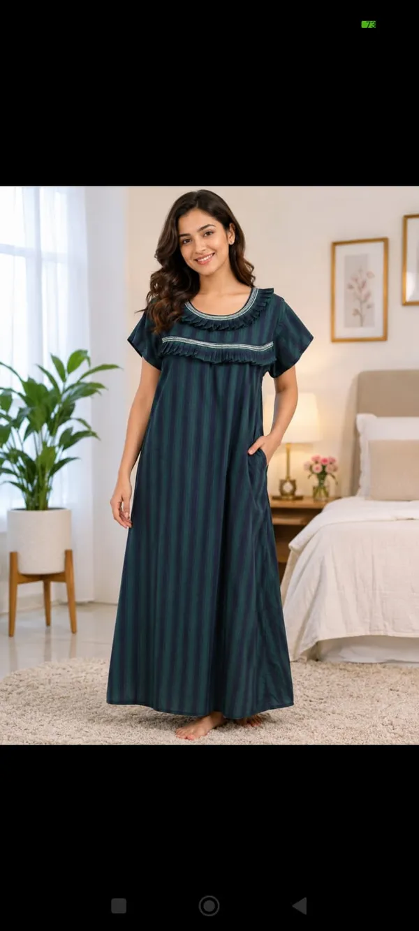 Green_Cotton_Striped_Relaxed_Fit_Nighty_For_Women