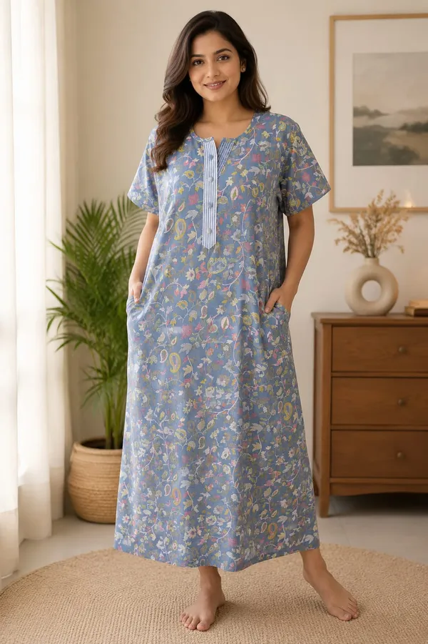 Blue_Pure_Cotton_Cambric_Floral_Print_Relaxed_Fit_Nighty_For_Women