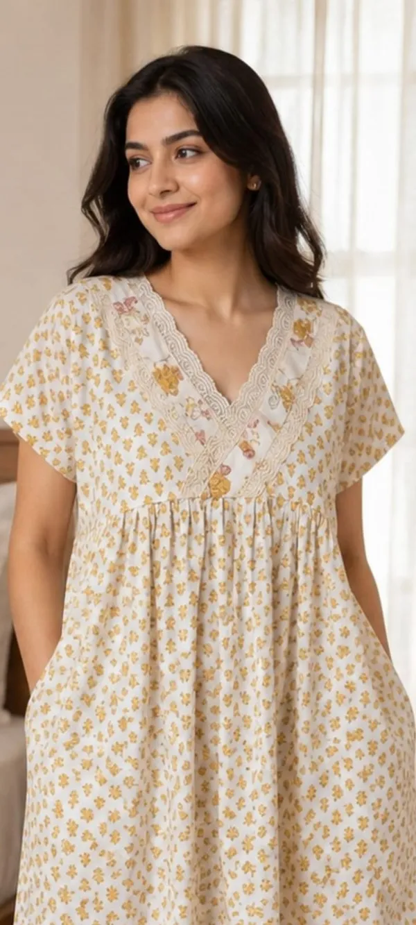 White_Jaipuri_Cotton_Floral_Print_Relaxed_Fit_Nighty_For_Women