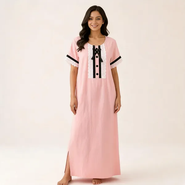 Pink_Cotton_Lace_Detail_Relaxed_Fit_Nighty_For_Women