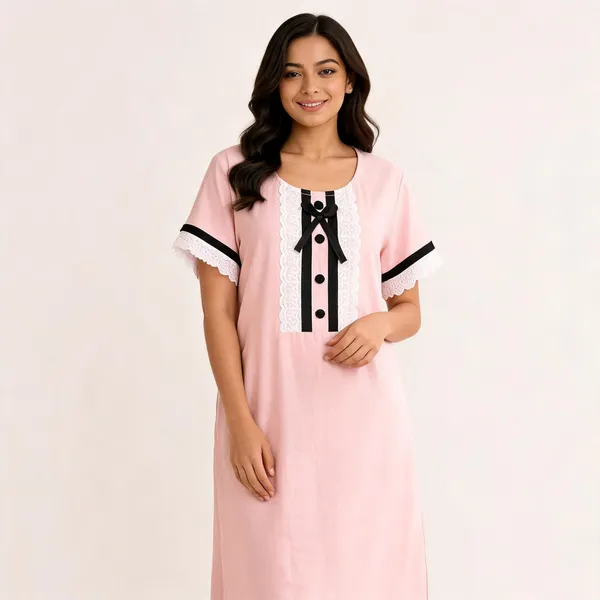Pink_Cotton_Lace_Detail_Relaxed_Fit_Nighty_For_Women