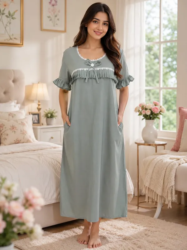 Grey_Cotton_Satin_Relaxed_Fit_Nighty_For_Women