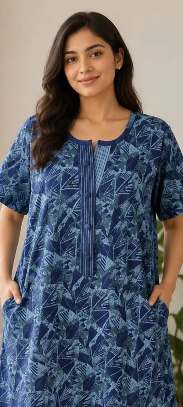 Blue_Popcorn_Cotton_Printed_Straight_Fit_Nighty_For_Women