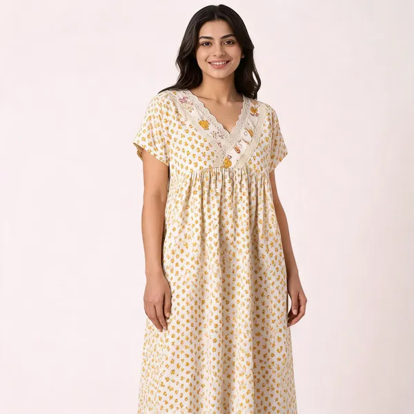 White_Jaipuri_Cotton_Floral_Print_Relaxed_Fit_Nighty_For_Women