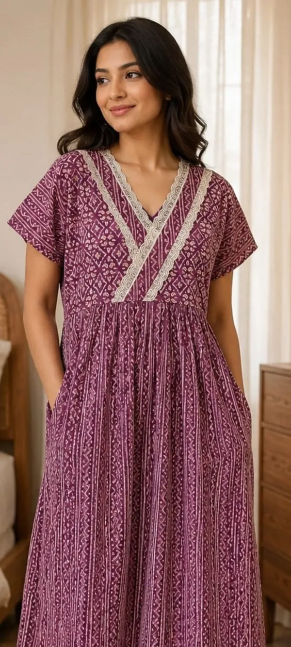 Purple_Cotton_Jaipuri_Flared_Anarkali_Nighty_For_Women