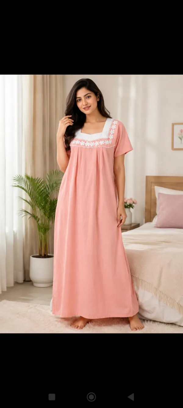 Pink_Cotton_Floral_Yoke_Relaxed_Fit_Nighty_For_Women