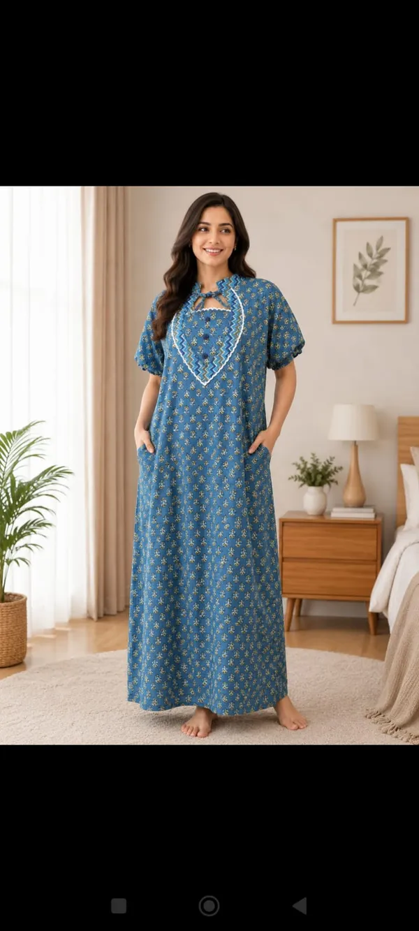 Blue_Cotton_Jaipuri_Printed_Relaxed_Fit_Nighty_For_Women