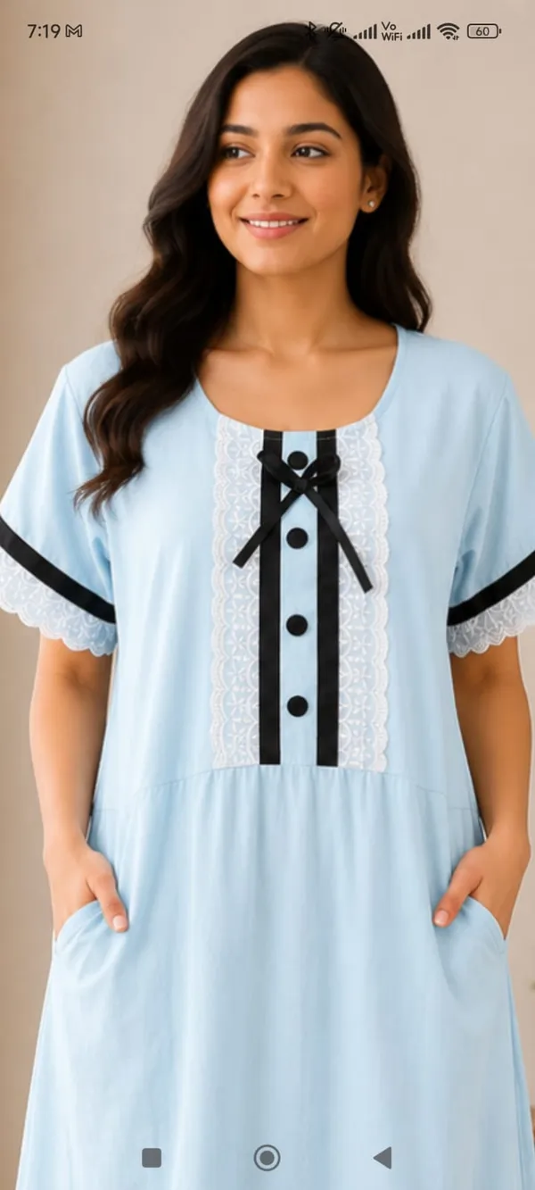 Light_Blue_Cotton_Relaxed_Fit_Full_Length_Nighty_For_Women