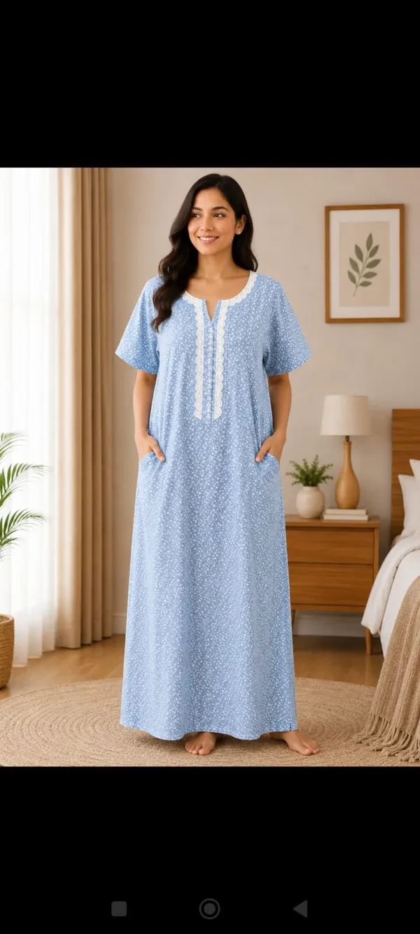 Blue_Cotton_Printed_Relaxed_Fit_Nighty_For_Women