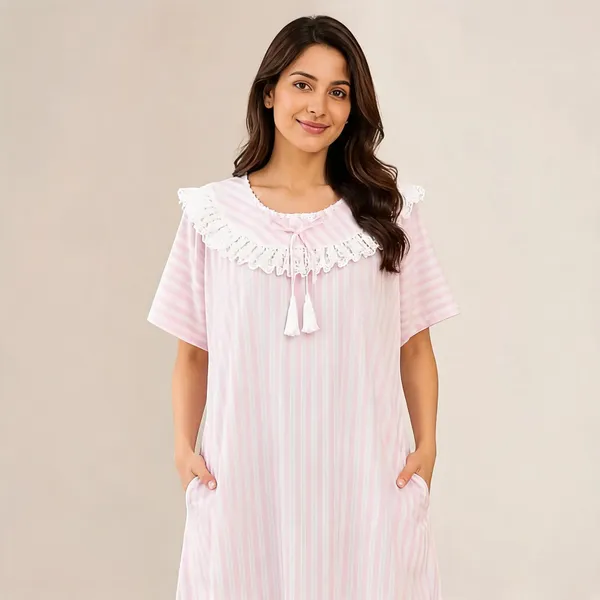 Pink_Lurex_Striped_Relaxed_Fit_Nighty_For_Women